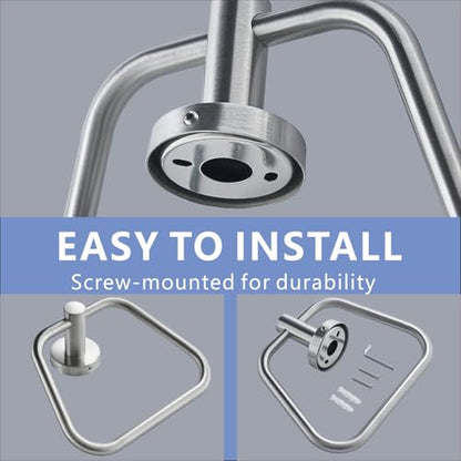 Bath Towel Ring, Bathroom Hardware Towel Holder, Chrome Towel Ring for Bathroom, Modern Trapezoid Wall Mounted Towel Hanger, 304 Stainless Steel (Brushed Nickel) - color: Brushed Nickel