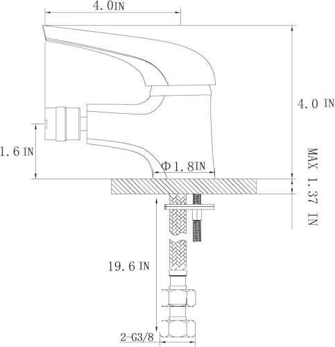 Bidet Faucet with Single Hole-Solid Brass Ceramic Valve Bidet Toilet Attachment for Hot and Cold Water (Chrome)