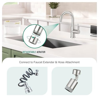 CREA Bar Sink Faucet, Bathroom Kitchen Faucet Brushed Nickel Pre Wet Small Mini Kitchen Bath Utility Marine Faucet Single Hole Stainless Steel Farmhouse Vanity Lavatory Faucets Outdoor - color: Brushed Nickel