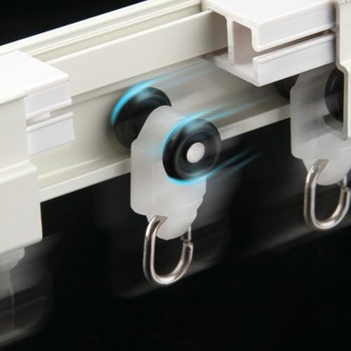 White Curved Curtain Track Ceiling Mount Heavy Duty, Wall Mounting Shower Closets Curtains Bendable Rail 50 45 40 35 30 25 20 15 10 5 ft, for Privacy in Open Rooms(Wall Mount,30PCS Pulley) - color: Wall Mount, size: 30PCS Pulley