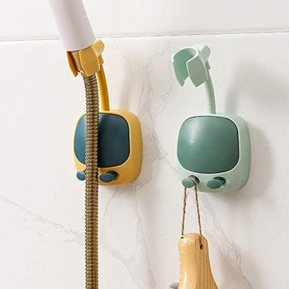 2PCS Shower Head Holder Strong Adhesive 360 Degree Rotatable Adjustable Handheld Shower Wand Holder Wall Mount Bracket for Bathroom
