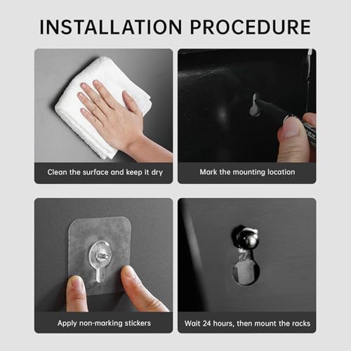 Toilet Paper Roll Holder, Wall-Mounted Bathroom Tissue Organizer with Storage Shelf, Adhesive Toilet Paper Holder Modern Matte Black,12.37L x 5.11W inches
