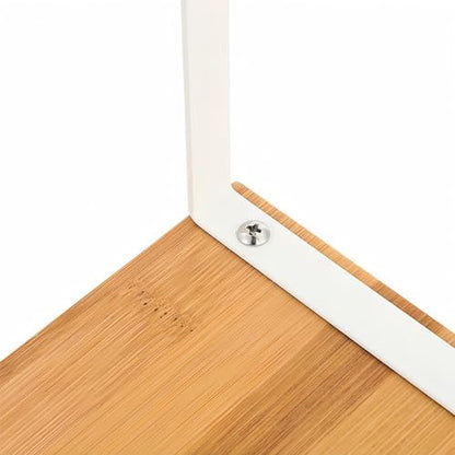 NEX Bamboo Kitchen Cabinet and Counter Shelf Organizer, Stackable & Expandable, Set of 4, White and Natural | Stackable & Expandable Spice Rack, Space-Saving Pantry Organizers Bathroom Countertop Storage, White and Natural - color: Cloud White + Natural B