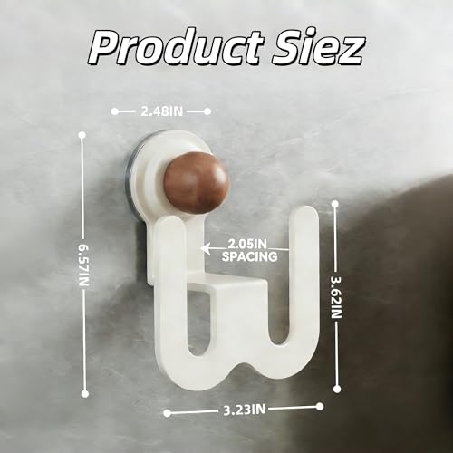 2‑Pack Suction‑Cup Slipper Rack, No‑Drill Wall Mount | Water‑resistant carbon‑steel build. Tool‑free mount for slippers,towels & small accessories in bathroom,kitchen and entryway - color: White