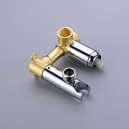 TRUSTMI Toilet Concealed Hot and Cold Hand Held Bidet Sprayer Set, Chrome | Brass Rough-In Valve, Wall Mount, Warm Water Diaper Shattaf Bidet Attachment - color: Chrome