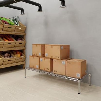18" Deep x 48" Wide x 8" Height Wire Shelving Kit | 1-Tier | NSF Commercial Storage Rack Unit - size: 18" Deep x 48" Wide