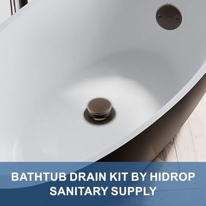 HIDROP Oil Rubbed Bronze Tub Drain Assembly Kit, 2-Hole Overflow Faceplate | Tip Toe Tub Trim Set, 304 Stainless Steel and Brass Bathtub Drain,Universal Fine/Coarse Thread fit 1-3/8" or 1-1/2" Tub Drain - color: Bronze, style: 2 Holes