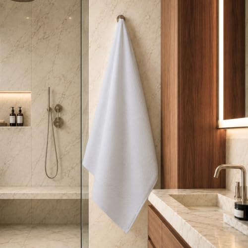Bulk 18-Pack Bath Towels, 24x48, Commercial-Grade Spa Towel, White | Medium-Weight 100% Ring-Spun Cotton Bath Towels, Soft, Absorbent & Quick-Drying - color: White, size: 24" x 48" - 18 Pack