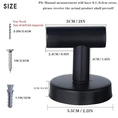 2 Pack Bathroom Towel Hooks Wall Mount Hooks Matte Black Towel Racks Coat Hooks, Heavy Duty Robe Hook Holder for Kitchen Garage Home Hotel Office Cabinet - color: Black, size: 2