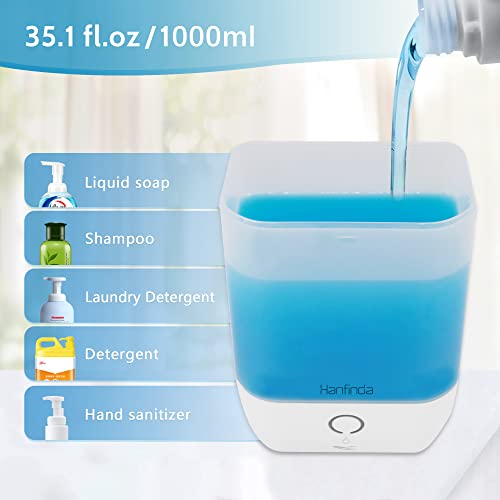 HANFNDA Wall Mount Soap Dispenser Commercial Soap Dispenser Wall Mounted for Bathroom Public Places Automatic Touchless 1000ml/33.8oz White