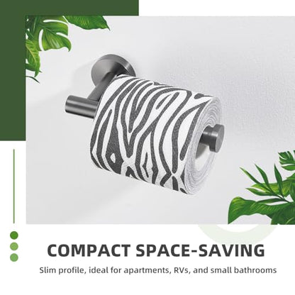 Toilet Paper Holder for Restroom, Gunmetal Gray, Wall Mounted | 304 Stainless Steel, Rustproof Tissue Holder for Bathroom, Powder Room, Stable Drilling Mounted, Space-saving Paper Storage - color: Gun Gray