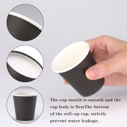 300 Count 3 Oz Mouthwash Cups, Black Disposable Bathroom Cups | Disposable Paper Cups, Small Disposable Cup, Espresso Cup for Bathroom Party Travel Picnic BBQ - color: Black, size: 300 Count