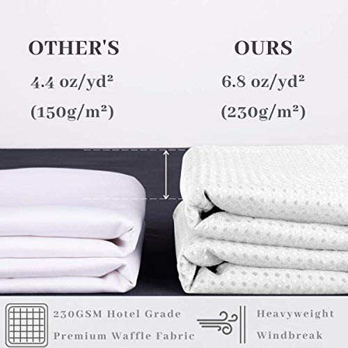 71x86 White Waffle Weave Fabric No Hooks Shower Curtain with Removable Polyeste Liner - Heavy Duty Bath Curtain with See Through Top Machine Washable - color: White, size: 71"W x 86"L (Pack of 1)