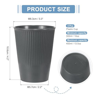 uxcell 4 Pcs Simple Toothbrush Cup, 3.3 x 3.3 x 4.2 Dishwasher Safe Bathroom Tumbler Reusable Plastic Cup Set for Storing Toothpaste Combs, Gray - color: Gray