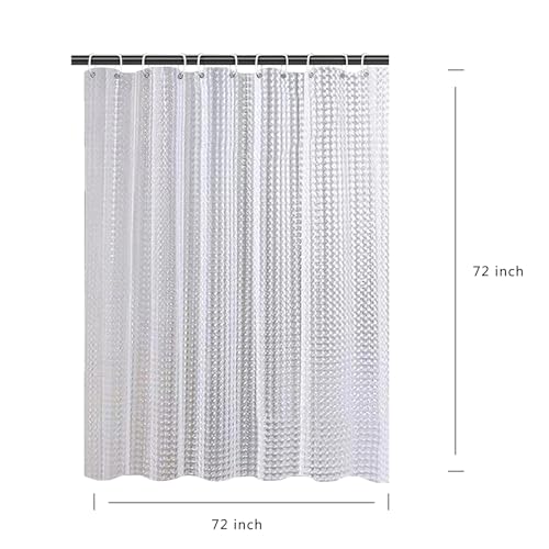 Clear Shower Curtain Liner, 100% Waterproof EVA 3D Shower Curtains with 3 Duty Heavy Bottom Magnets and 12 Rust Proof Grommets, 72x72 Weighted Shower Liner for Shower Stall, Bathtubs - color: Clear Square