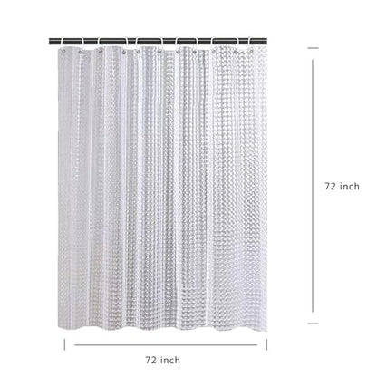 Clear Shower Curtain Liner, 100% Waterproof EVA 3D Shower Curtains with 3 Duty Heavy Bottom Magnets and 12 Rust Proof Grommets, 72x72 Weighted Shower Liner for Shower Stall, Bathtubs - color: Clear Square