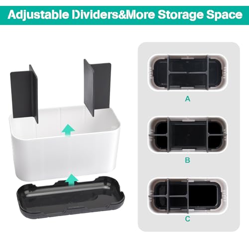 Toothbrush Holders for Bathrooms, Electric Toothbrush and Toothpaste Holder with Adjustable Dividers and Drainage, Kids Toothbrush Organizer for Bathroom Countertop | 5 Slots Toothbrush Organizer with Adjustable Dividers and Drainage, for Bathroom Counter