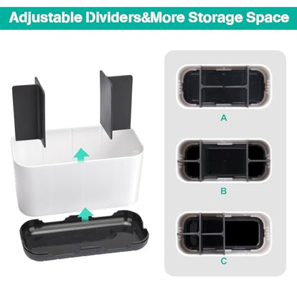 Toothbrush Holders for Bathrooms, Electric Toothbrush and Toothpaste Holder with Adjustable Dividers and Drainage, Kids Toothbrush Organizer for Bathroom Countertop | 5 Slots Toothbrush Organizer with Adjustable Dividers and Drainage, for Bathroom Counter