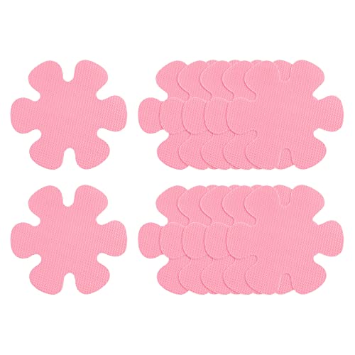 HARFINGTON 12pcs Non Slip Bathtub Stickers Bath Shower Floor 3.15" Anti-Slip Sticker Tape Flower Style Decals for Bathroom Kitchen Bathtub Treads Stairs, Pink - color: Pink, size: 3.15"