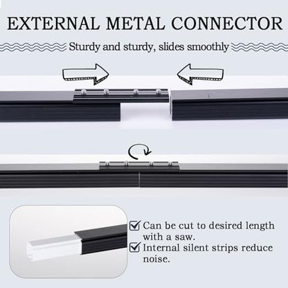 Ceiling Curtain Track 6ft to 9ft, Adjustable Curtain Track Ceiling/Wall Mount, Heavy Duty Aluminum Curtain Track Rods with Roller Hooks - Curtain Rail System for Grommet/Pleated Drape, Black - color: Black, size: 3ft-9ft