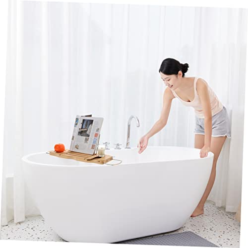 1pcs Multifunctional Bathtub Storage Rack Expandable Bamboo Tray for Tub Adjustable Non-Slip Organizer Book Stand and Wine Holder for Relaxing Bath