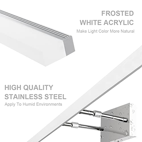 Aipsun 48 inch LED Vanity Lights Adjustable Bathroom Wall Light Fixtures Bathroom Lighting Fixture Over Mirror Chrome Modern Vanity Lighting 5500K - color: Chrome, size: 47.2 in