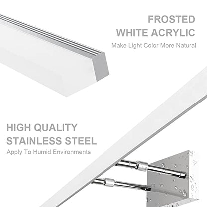 Aipsun 48 inch LED Vanity Lights Adjustable Bathroom Wall Light Fixtures Bathroom Lighting Fixture Over Mirror Chrome Modern Vanity Lighting 5500K - color: Chrome, size: 47.2 in