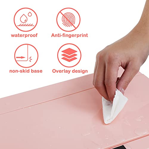 13 Gallon 50 Liter Kitchen Trash Can with Touch-Free & Motion Sensor Lid, Automatic Plastic Garbage Can, Touchless Trash Bin Automatic Trash Can for Bedroom Bathroom Home Office - color: Pink