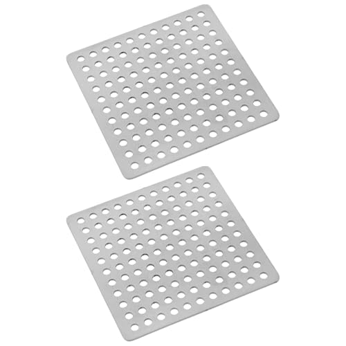 Square Drain Cover Grates,2.74" x 2.74" 304 Stainless Steel Drainage Grate Cover Replacement Floor Drain Strainer for Shower, Bathroom Floor, Balcony, and Outdoor Garden Drains -2pcs - size: 2.74" x 2.74"