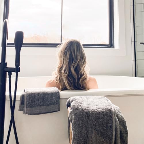Luxury 3pc Bath Sheet Towel Set, Extra Large Bathroom Towel, 37x70 Viscose Derived from Bamboo & Cotton, Plush, Super Absorbent & Fast Drying, 1 Bath Sheets & 2 Hand Towels - Charcoal - color: Charcoal, size: 3pc