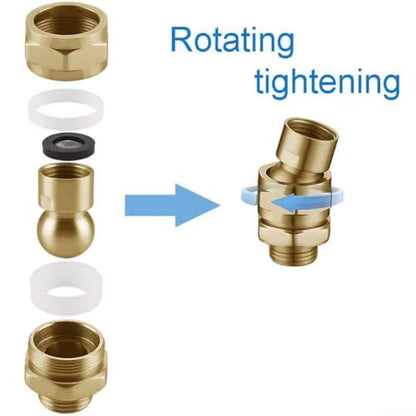 Shower Head Adapter 360° Rotating Ball Joint Adjustable Swivel Extension for Fixed Handheld Rain Shower Heads Stainless Steel G1/2 Connector