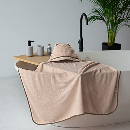 Premium Toddler Towels with Hood - Extra Soft Rayon from Bamboo Toddler Bath Towel (Beige) - color: Beige