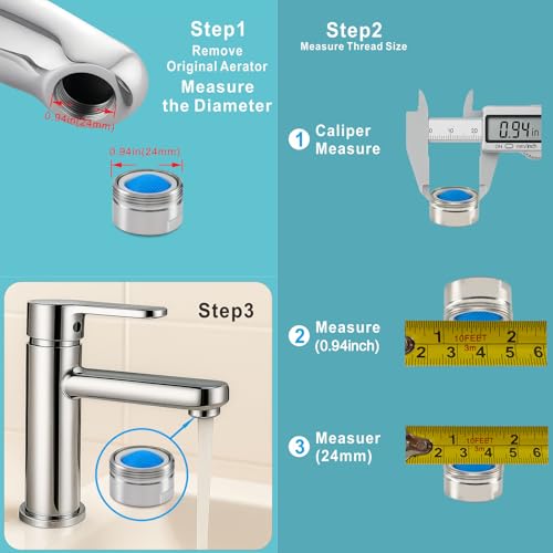9 Pack Faucet Aerator Attachment, Chrome Brass Sink Accessory, 15/16 Inch 24mm External Thread, Replacement Part (M24 Male Thread) - style: 15/16 Inch External Thread