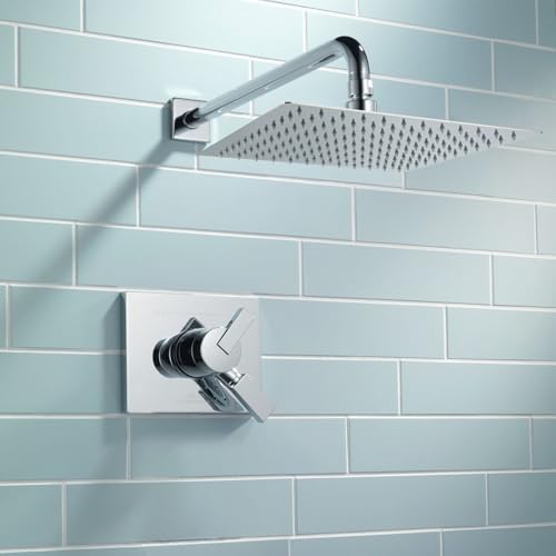 Voolan Rain Shower Head - High Flow Large Rainfall Shower Heads Made of Stainless Steel - Waterfall Bathroom Square Showerhead - Ceiling or Wall Mount (12 * 8 Inch Rectangle, Chrome) - color: Chrome, size: 12*8 Inch Rectangle
