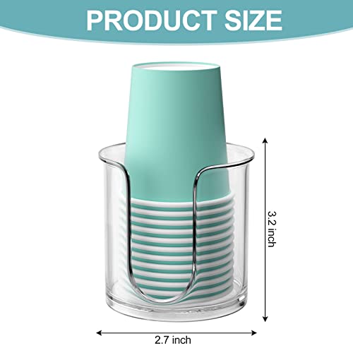 Bathroom Cup Dispenser,Small Disposable Paper Cup Holder,Compact Mouthwash Cups Holder PC Cup Dispenser for Bathroom Vanity Countertop (2 Pack) - color: Clear, size: 3 OZ