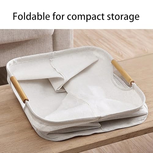 Collapsible Laundry Hamper Bag with Wooden Handles - 72L/19 Gallon Large Capacity Waterproof Oxford Cloth Storage Basket, Freestanding No Wire Frame, for Dorm Room, Bedroom, Bathroom (Max-Grey) - size: Max-Grey