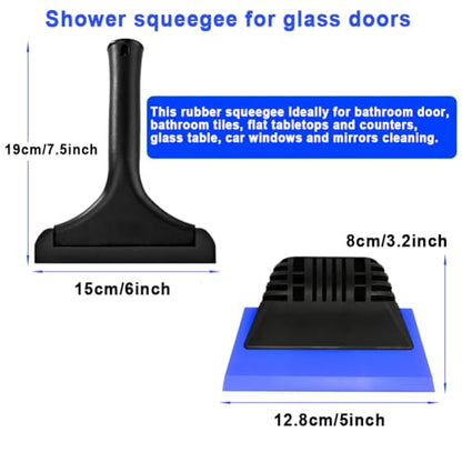 Window Tint Tool All-Purpose 6" Silicone Cleaning Squeegee 5 inch Handy Small Rubber Window Squeegee Auto Water Blade for Car Windshield, Window, Mirror, Glass Door,Shower (Black and Blue) - color: Black and Blue