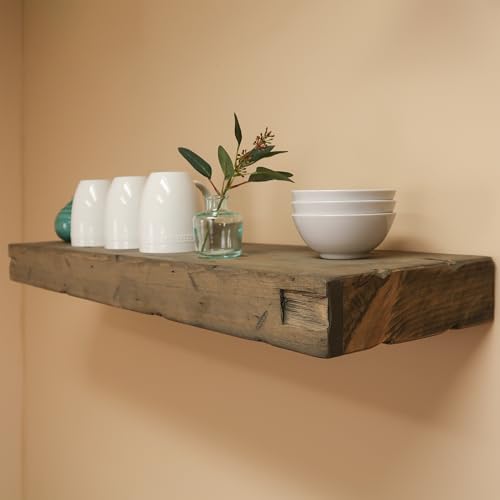 Urbandi Rustic Distressed Floating Shelves, Set of 2, Handmade Out of Pine Wood, 3 Inch Thick, Made in USA (Aged Barrel, 36Lx3Hx8D) - color: Aged Barrel, size: 36Lx3Hx8D
