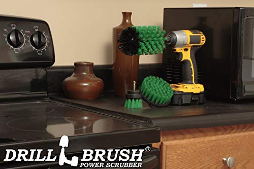 Drill Brush Power Scrubber by Useful Products - Drillbrush Oven Cleaner Brush Set - Kitchen Cleaning Brush Drill Brush Set - Kitchen Accessories - Drill Brush Attachment Countertop Scrubber Brush Set - color: Green