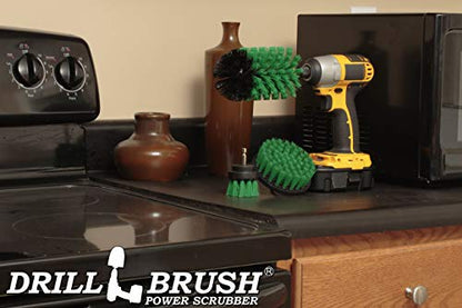 Drill Brush Power Scrubber by Useful Products - Drillbrush Oven Cleaner Brush Set - Kitchen Cleaning Brush Drill Brush Set - Kitchen Accessories - Drill Brush Attachment Countertop Scrubber Brush Set - color: Green
