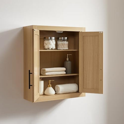 Crosley Furniture Savannah Wall Mounted Bathroom Storage Medicine Cabinet with Shelves, Natural - color: Natural, style: Wall Cabinet