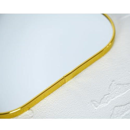 Gold Rectangular Wall Mirror, 15.6x9.2 Inch Modern Decorative Wall Mirror, Suitable for Bathrooms, Hallways, Entryways, and Other Spaces(15.6x9.2 inch) (Gold)