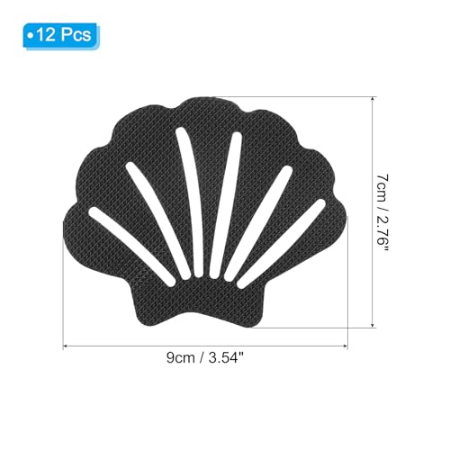 PATIKIL 12 Pcs Non Slip Bathtub Stickers, Anti Slip Shower Stickers Bathroom Shower Floor Decals Sea Shell Shape Cute Treads Tubs, Black - color: Black