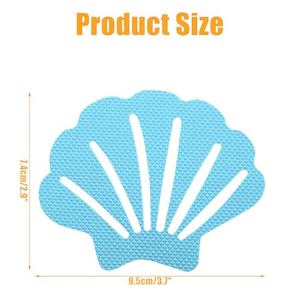 12 Pcs Blue and Pink Bathtub Stickers Non Slip | Shell Shaped, Safety Shower Treads, Adhesive, For Bathroom Bathtub & Shower Floor - color: Blue and Pink