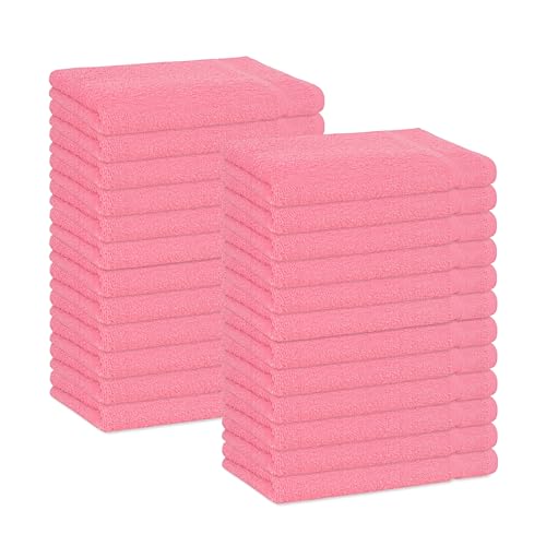 Basic Hand Towels 16x26 Inches – Bulk Pack of 24 – Rose Pink Color – Soft and Absorbent Multipurpose Cotton Towels for Bathroom, Spa, Gym, Salon, Hotel, and Everyday Use - color: Rose Pink, size: 16x26 inch Pack of 24