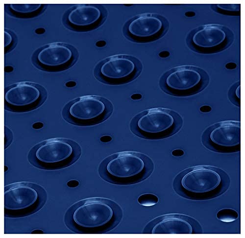 ENKOSI 21 x 21 inch Square Non-Slip Shower Mat – Anti-Slip Shower Mats for Inside Shower – Secure Grip for Shower Stall Floors – Quick-Dry with Drain Holes (21x21 Navy Blue) - color: Navy Blue