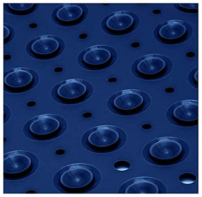 ENKOSI 21 x 21 inch Square Non-Slip Shower Mat – Anti-Slip Shower Mats for Inside Shower – Secure Grip for Shower Stall Floors – Quick-Dry with Drain Holes (21x21 Navy Blue) - color: Navy Blue