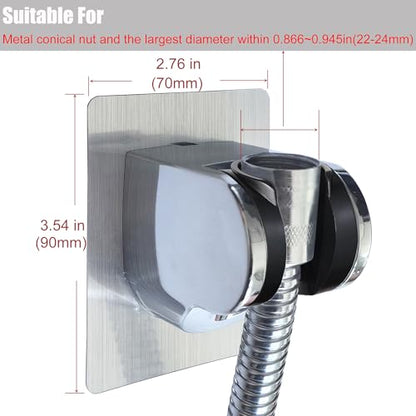 Strong Adhesive and Waterproof Shower Head Holder, Adjustable Handheld Shower Holder Wall Mount Shower Bracket (Silver - 1 Pack) - style: Silver - 1 PACK
