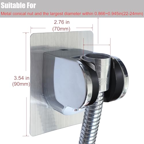 Strong Adhesive and Waterproof Shower Head Holder, Adjustable Handheld Shower Holder Wall Mount Shower Bracket (Silver - 2 Pack) - style: Silver - 2 PACK