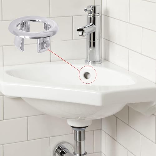 4 Pcs Sink Overflow Ring, Bathroom Overflow Drain Cover, Round Basin Cover,Basin Sink Round Hole Insert in Cap for Home,Sink,Bathroom,Kitchen - color: 4 Pcs Silver